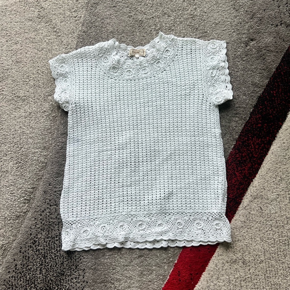 Tramo Switzerland Heavy Knit Crochet Tee Shirt